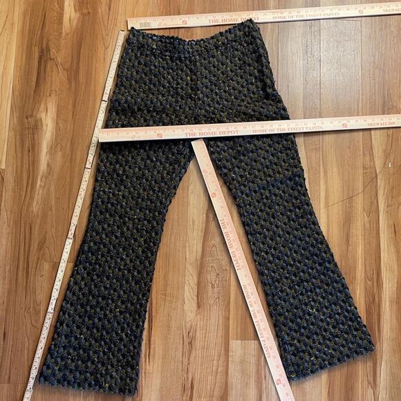 Vintage Dolce & Gabbana Wool Tweed Pants Gray Olive Tailored Trousers IT 42 US 6 - Picture 10 of 16